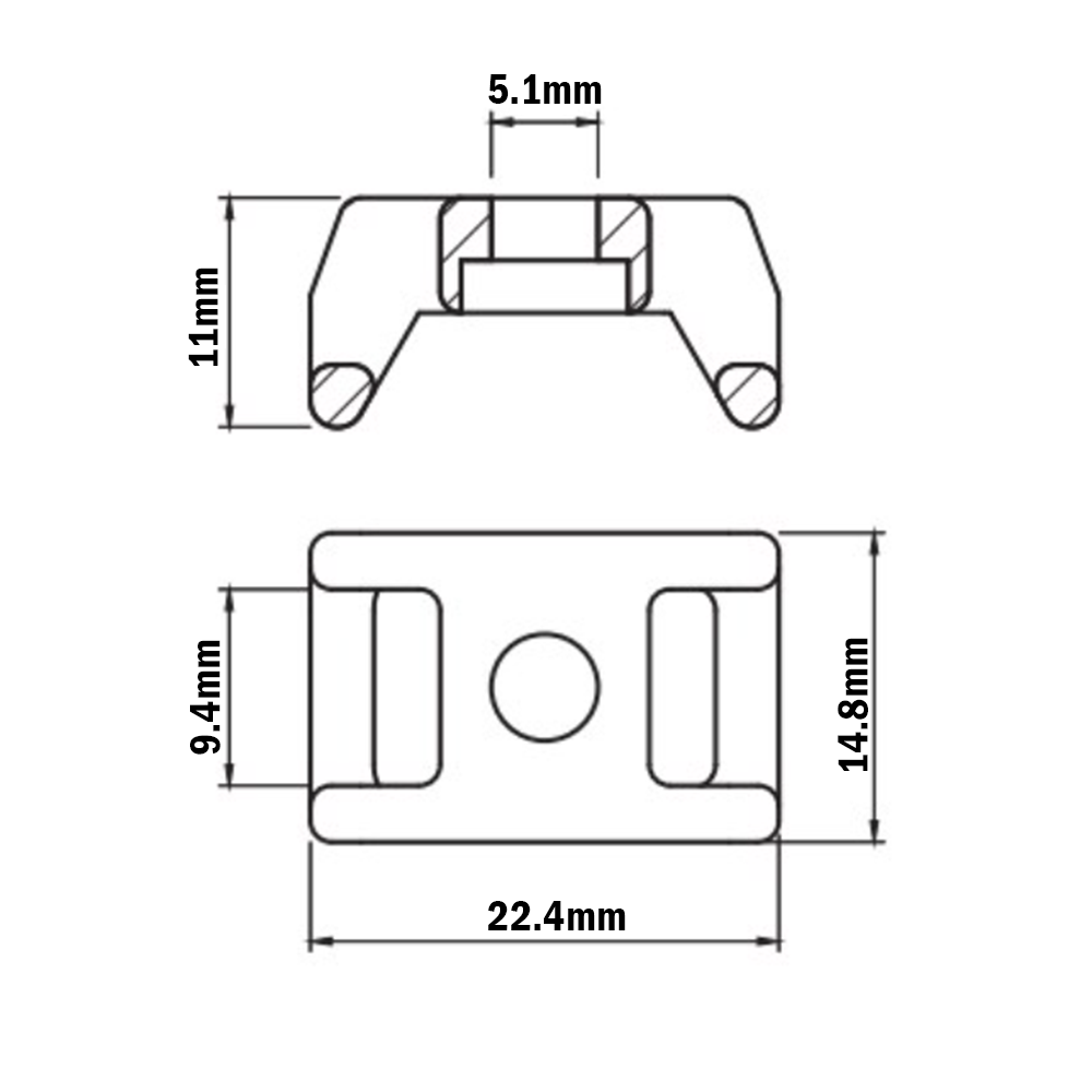 66-100-0 MODULAR SOLUTIONS CABLE TIE DOWNS<br>CABLE BLOCK
